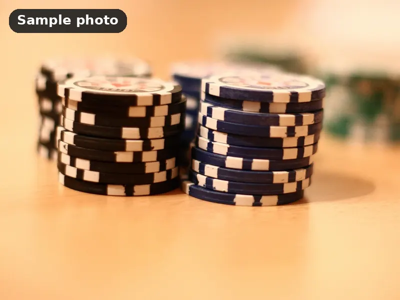 Sample photo: stacks of generic poker chips on a table. Not Platinum Prints work.