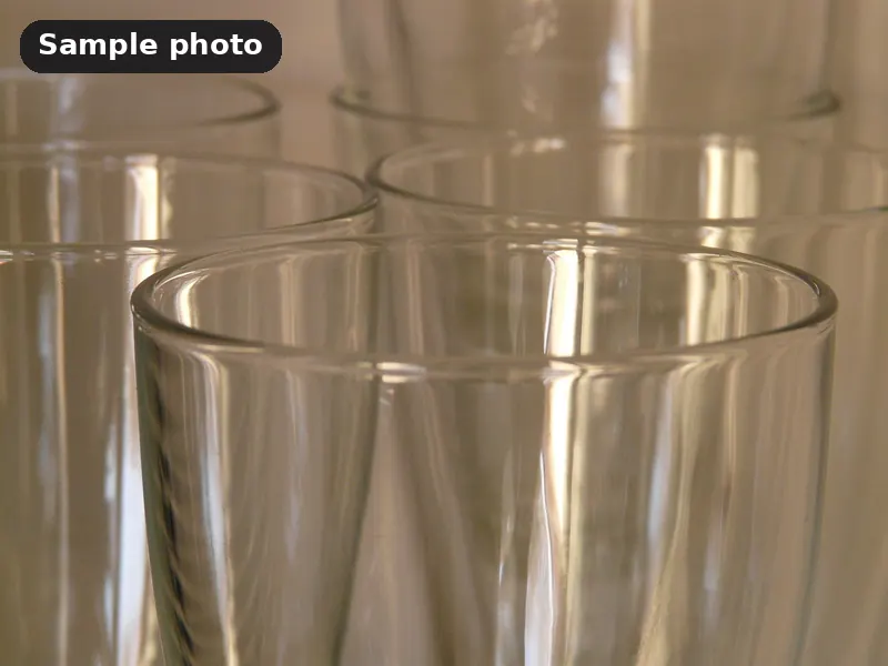 Sample photo: plain clear drinking glasses. Not Platinum Prints work.