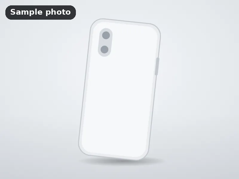 Sample photo: a plain white phone case with no design. Not Platinum Prints work.